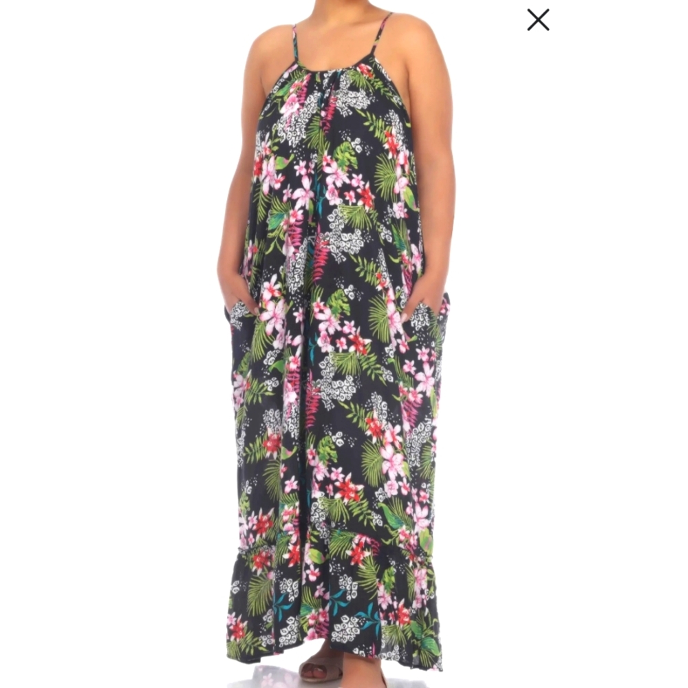 BOHO ME COLLECTION maxi dress floral pattern in 1X